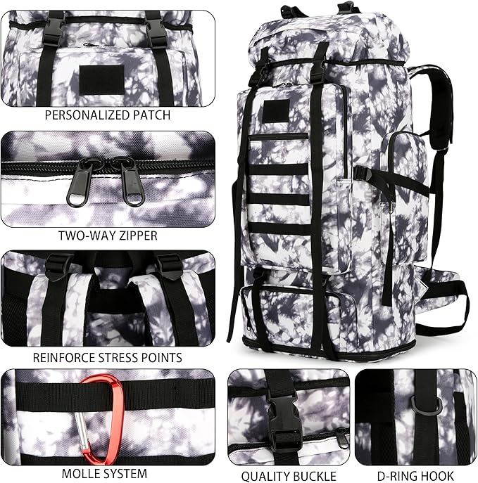 Hiking Backpack for Men 70L/100L Camping Backpack Military Rucksack Molle 3 Days Assault Pack for Climbing | Camping Backpack, 3 Days Assault Pack, for Climbing