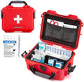 NANUK 904 Waterproof First Aid Kit 110pcs – Durable, Pre-Stocked First Aid Emergency Kit with Bandages, Tick Removal Tool, and More – Dustproof, Impact-Resistant, Floats (10.2" x 7.9" x 4.5") – Red