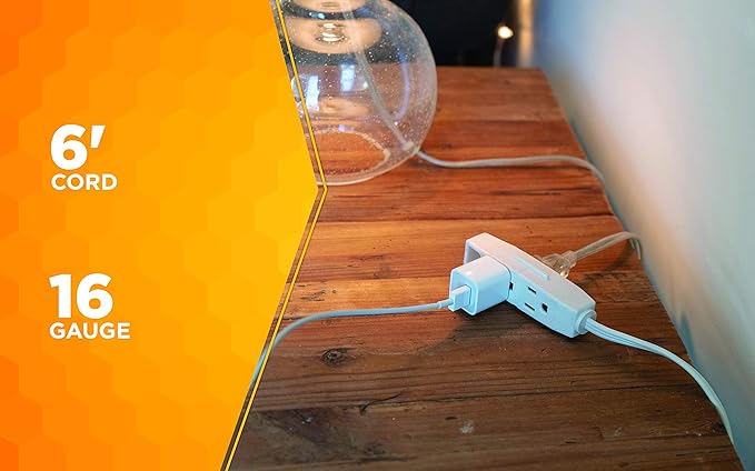 Woods Yard Master Extension Cord - Flexible Power for Patio & Landscape Use - Light Duty - SJTW Extension - 16 Gauge - 3 Prong - Beige - 40 Foot