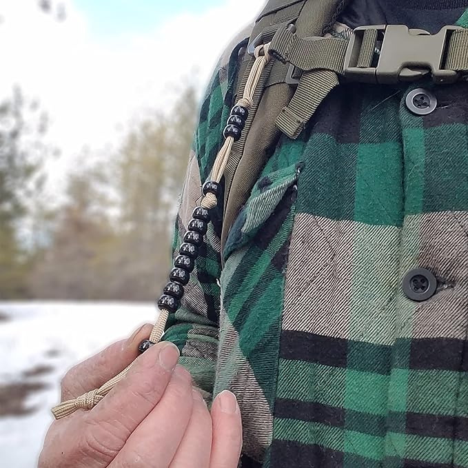 Pace Count Beads/Army Ranger Beads/Distance Counter for Your Land Navigation Kit - Trail Counter Hiking Beads for Compass Land Navigation as Part of an Orienteering Kit