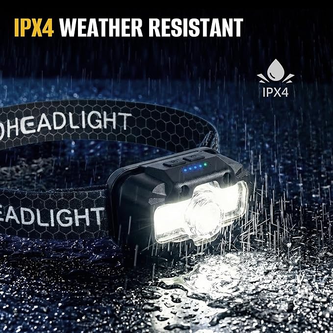 HOKOILN 2-Pack LED Headlamp Rechargeable with Green & Red Light -1300 Lumen Ultra-Bright Flashlight Headlight for Camping, Running, Hiking, Fishing - Waterproof with 7 Modes