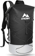 MARCHWAY Floating Roll Top Dry Bag, Flexible Lightweight TPU Waterproof Backpack 20L/30L/40L with Padded Straps for Boating, Kayaking, Swimming, Hiking, Beach (Black, 40L)