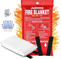 Juimma Fire Blanket for Home and Kitchen - 40" x 40" Prepared Fire Blankets Emergency for Home, School, Camping, Office, Warehouse, with Gloves and Hook, 1 Pack