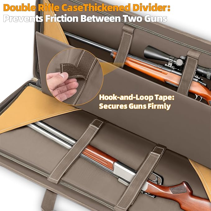 TORIBIO Double Rifle Case Soft Bag 32" 34" 36" 42" 46" 48'' 51“ 55” Gun Case Tactical for Rifle Firearm Storage, Transportation and Hunting Shooting Range, Rifle Backpack