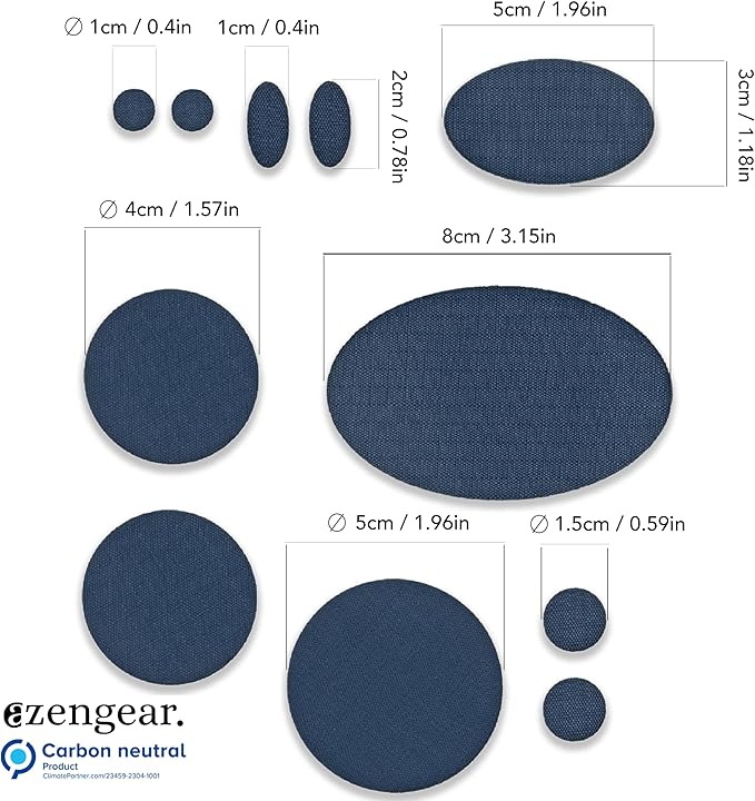aZengear Repair Patches - Waterproof, Self-Adhesive, Tear-Cold-Heat-Resistant Polyester Fabric to Fix Down Jacket, Puffer, Snowsuit, Shoe, Tent, PVC, Clothing, Upholstery (Navy Blue)