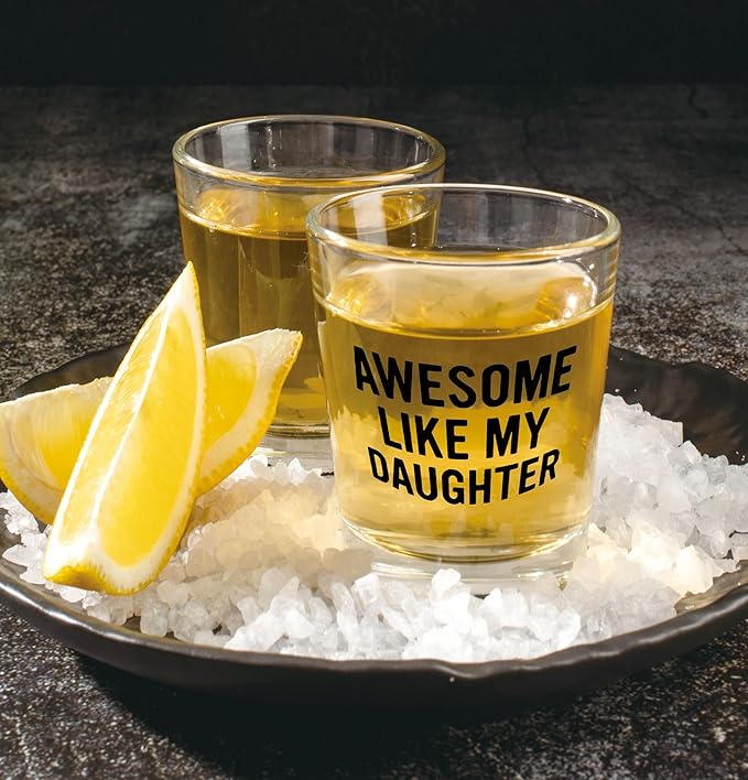 Nogrit Father's Day Whiskey Glasses from Daughter 10 oz, Funny Dad Gifts for Father's Day Birthday, Father Old Fashioned Rocks Glasses for Women Drinking Cocktail Scotch Vodka Tequila Rum