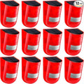 Qualirey Solar Sound and Light Alarm Motion Sensor 129db Outdoor Security Siren Waterproof Activated Detector Driveway Alarm 6 LEDs Flash Warning Deterrent Strobe System for Home, Farm(Red,12 Pack)