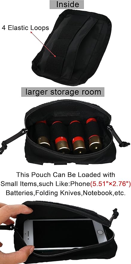 Tactical Molle Admin Pouch Chest Rig Small Molle Chest Pouch Utility MOLLE/Belt Pouch Tactical Vest Pouch Storage Organizer Panel for Tactical Vest 1.75'' Belt Molle Platform