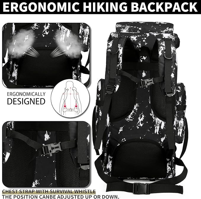 Hiking Backpack for Men 70L/100L Camping Backpack Military Rucksack Molle 3 Days Assault Pack for Climbing | Camping Backpack, 3 Days Assault Pack, for Climbing