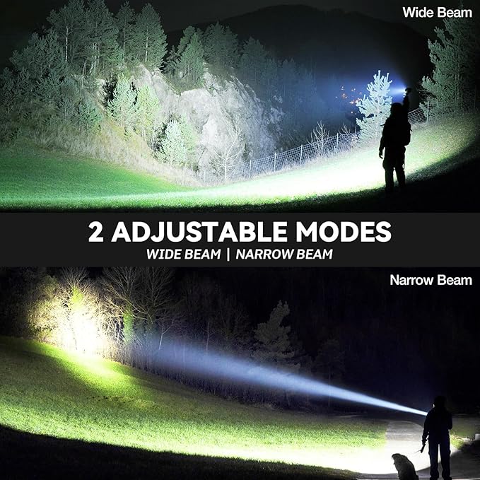Flashlight Rechargeable 99,000 High Lumen - 2 Pack LED Flash Light with COB, 7 Modes Powerful Handheld Flashlight for Home, Camping
