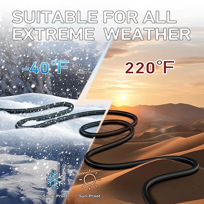 LUCKY TL Indoor Outdoor Extension Cord, 16/3 Gauge Black Short Extension Cord 3ft, Waterproof Flexible Case, Made in Pure Copper, 13A 1625W 16AWG SJTW, 3 Prong Heavy Duty Wire, UL