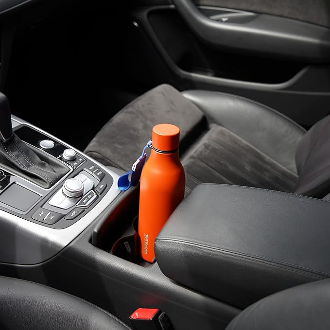 BJPKPK Insulated Water Bottles, 18 oz Stainless Steel Metal Water Bottle with Strap, BPA Free Leak Proof Jugs, Mugs, Flasks, Reusable Thermal Flasks for Sports & Travel, Orange