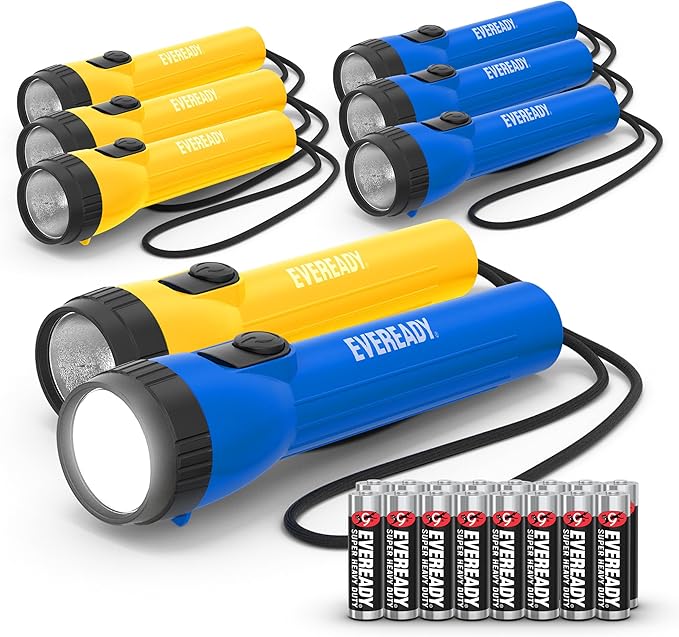 Eveready LED Flashlight (8-Pack) Bright Reliable Flashlights for General Purpose, Great for Camping, Car, Emergency Storm Power Outage Handheld Flashlight (Batteries Included)