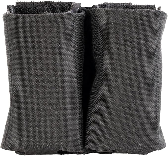 Double Pistol Magazine Pouch, Black, High-Strength Laminate Material, MOLLE Compatible, Magazine Retention System