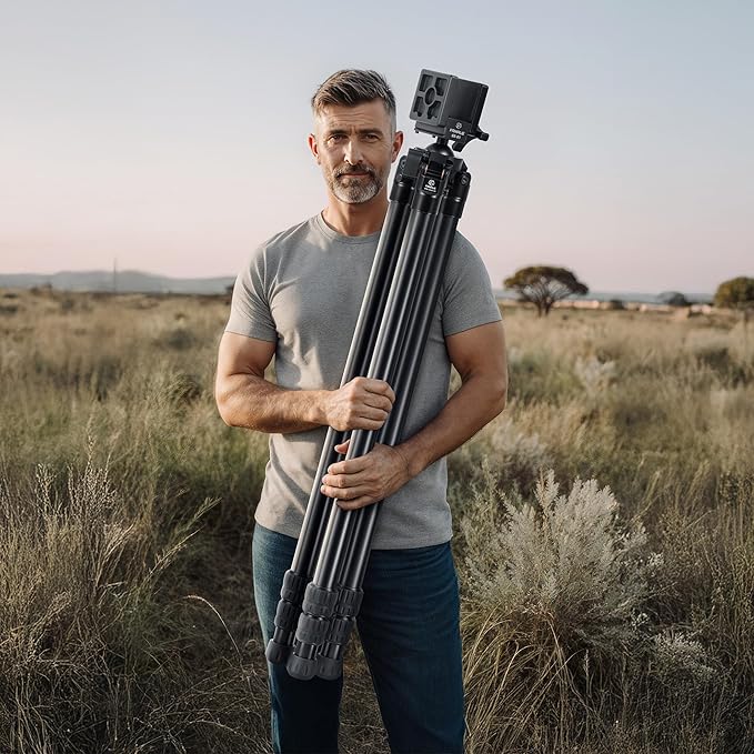 FANAUE Aluminum Alloy Tripod with High Strength Structure,Durable,Adjustable,360° Rotation Ball Mount,Shooting, Hunting & Outdoor Activities