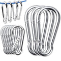 15Pack 5.5 Inch Spring Snap Hooks, Heavy Duty Carabiner Clips for Swing, 12MM 1/2” Quick Chain Link Buckle Clip Keychain Carabiners for Hammock Fitness Gym Boating-1000lbs Capacity