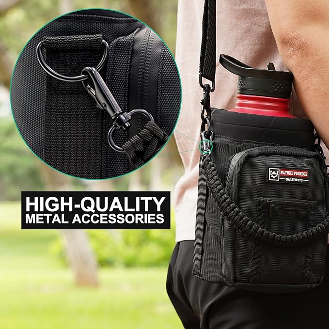 NATURE PIONEOR Universal Replacement Paracord Handle with Metal Hooks for Water Bottle Holder,Bags