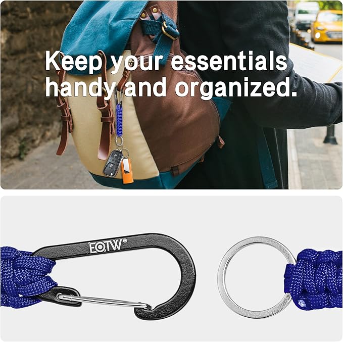 EOTW Paracord Keychain for Men Women Paracord Carabiner Backpack Keychain with Aluminum Clip for Camping Hiking Outdoor Gear