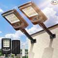 Solar Street Light Outdoor, 11-Inch Solar Powered Street Light with Motion Sensor & Remote Control, Dusk to Dawn Waterproof Security Light for Wall Mount, Entryway, Driveway, Yard, Garden(2 Pack)