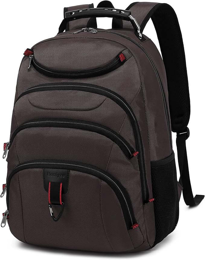 Boavan Laptop Backpack for men, 15.6 inch Laptop Bag with USB Port, Waterproof Travel Work Backpack Purse, Anti-Theft Teacher Nurse Doctor Casual Bookbags Office Business backpack,Coffee