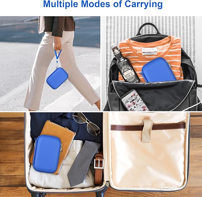 Canboc Carrying Case for Kodak PIXPRO WPZ2 Rugged Waterproof Digital Camera, Mesh Pocket fits USB Cable, Blue (Case Only)