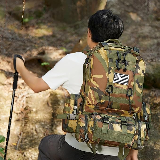 Large Military Tactical Backpack for Men, 40-50L Backpacks for Women, Bug out Bag Army 3 Days Assault Pack Bags Rucksack with Molle System