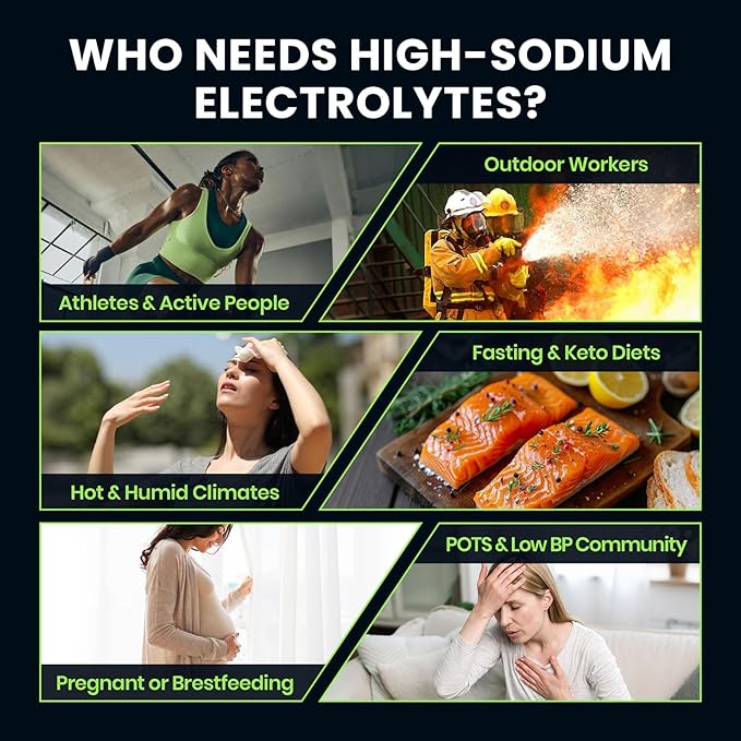 Venture Pal High Sodium Sugar-Free Electrolyte Powder Packets - Hydration Packets with Sodium, Potassium & Magnesium | Zero Calories | Vegan, Keto, and Paleo Friendly | 30 Sticks