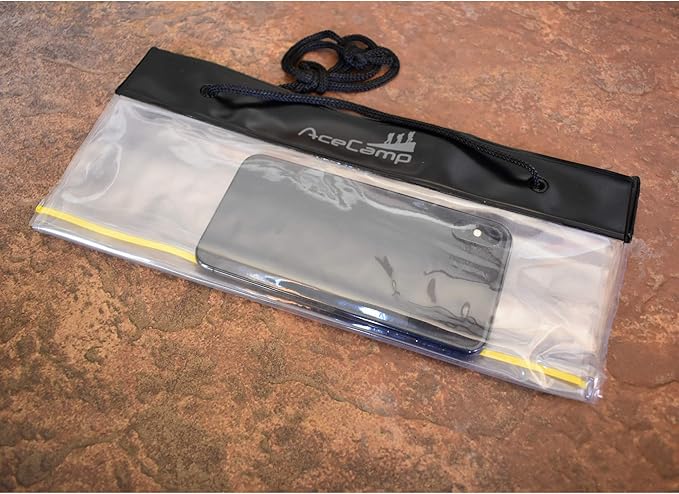 AceCamp Waterproof Map Case Holder, Watertight Map Carrier, Transparent Dry Bag Protector Pouch for Camping, Hiking, Documents, Electronics, Emergency, Outdoors