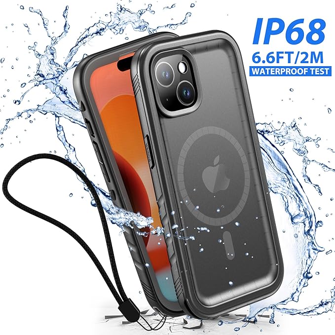 SPORTLINK for iPhone 15 Plus Case - IP68 Waterproof Military Protective Full Body Heavy Duty Shockproof 360 Sealed Dustproof with Camera Screen Protector Cover for i Phone 15 Plus 6.7" Mag/Black
