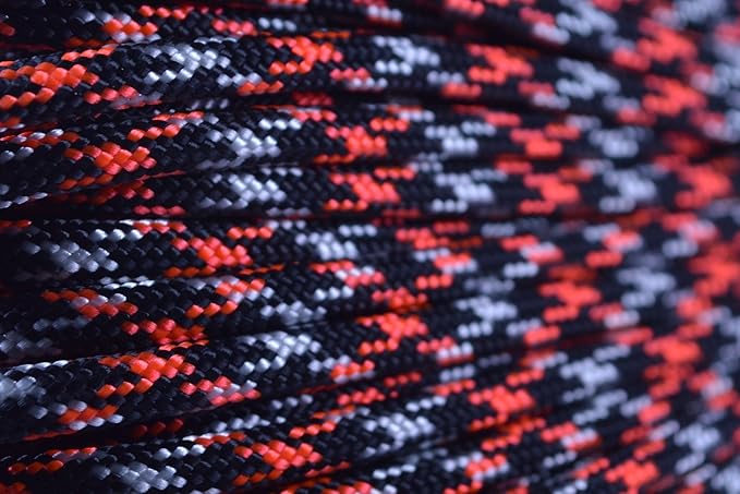 BORED? PARACORD! 550 lb Paracord – Ideal for Crafting, DIY Projects, Camping, Military & Active Outdoors – 300+ Colors – Tactical Parachute Cord Type III – Strong - Neon Orange Ninja 50 Feet