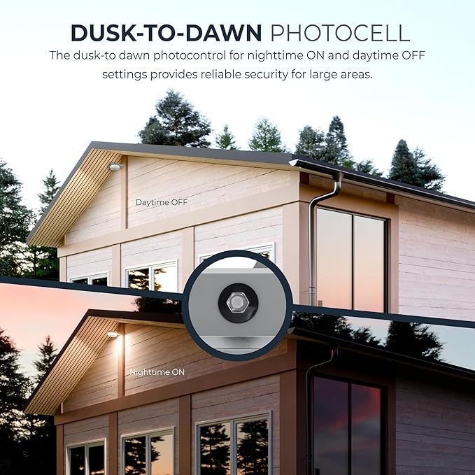 HALO ALB Outdoor Dusk-to-Dawn LED Security Area Light with 4000 Lumens, Wall or Pole Mount - Textured Gray