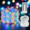 suddus 66ft 200 LED Outdoor String Lights, Multi Color Fairy Lights Battery Operated with Remote, Led Twinkle Lights for Bedroom, Backyard, Wedding, Tree, Mason Jar, Wall, Centerpiece, Christmas