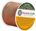 Mandala Crafts Round Genuine Bronze Leather Cord for Jewelry Making – 1mm Cowhide Leather Rope String Lace for Kumihimo – 20 Yards Cowhide Craft Cording Spool