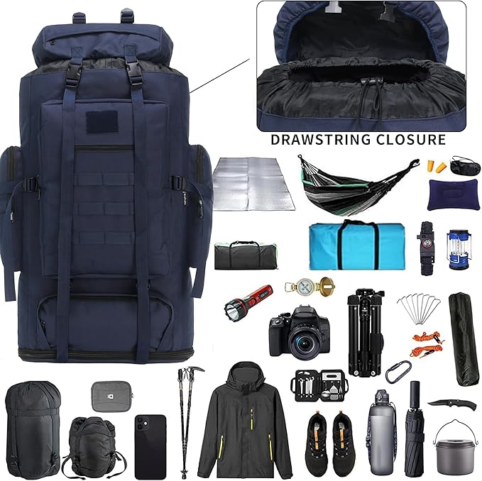 Hiking Backpack for Men 70L/100L Camping Backpack Military Rucksack Molle 3 Days Assault Pack for Climbing | Camping Backpack, 3 Days Assault Pack, for Climbing