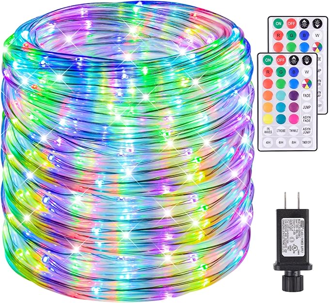 Nazuwke 200Ft Rope Lights Outdoor, 18 Colors Changing 610 LED String Lights Plug in with Remote, IP68 Waterproof Twinkle Fairy Light Rope Lighting Indoor for Bedroom Patio Christmas Halloween Decor
