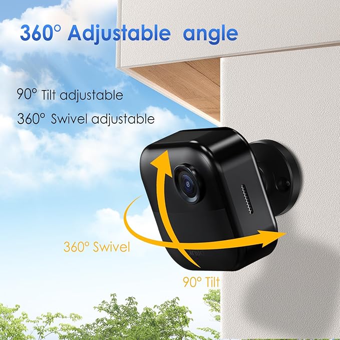 Blink Outdoor Camera Mount, 360 Degree Adjustable Wall Mount Bracket, Compatible with Blink Mini, Blink 4th and 3rd Gen Outdoor Camera, 3 Pack, Black