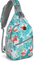 ZOMAKE Sling Bag,Small Crossbody Sling Backpack,Water Resistant Shoulder Daypack for Travel,Anti Thief Chest Bag for Hiking(Flamingo Blue)
