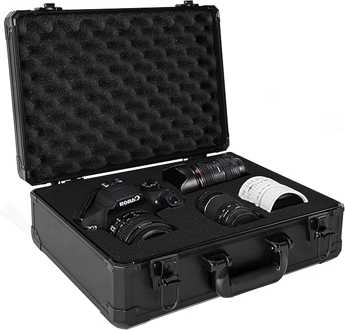 Protective Hard Case Shockproof Water-resistant with Customized DIY Foam Insert fit for Camera, Laptops, etc,13.5 X 11.6 X 6-Inch