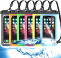 Famoby Up to 7.5" 6 Pack Multicolor Universal Waterproof Phone Pouch, Phone Waterproof Case Dry Bag,Protection Level: IP68,Outdoor Sports for Apple iPhone,Samsung,and More