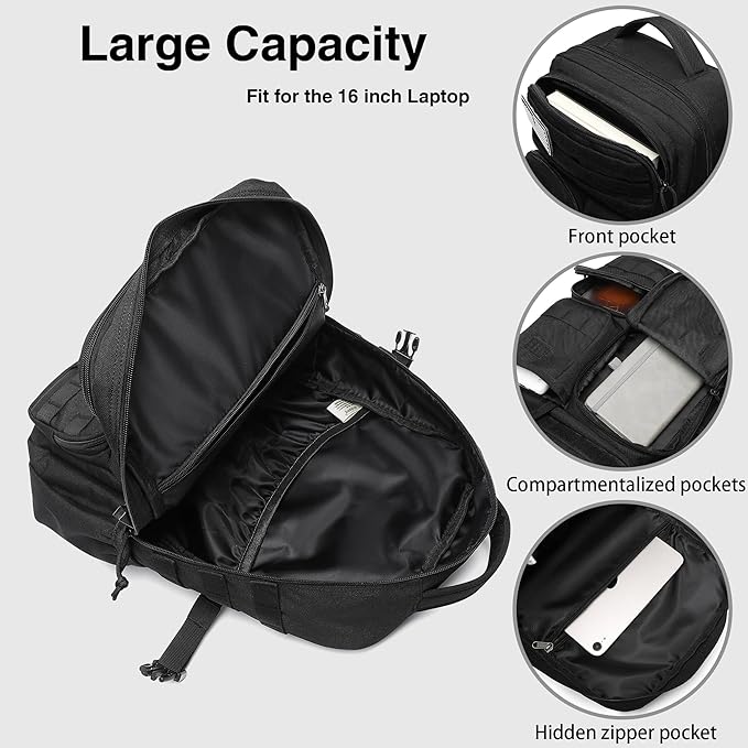 Wotony Tactical Backpack - Military waterproof backpack with multiple pockets and tactical gear for the outdoors (Yellow Maple Leaf, 25L)