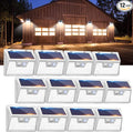 Peasur Solar Lights Outdoor Waterproof [12 Packs/140 LEDs], 3 Lighting Modes Motion Sensor Ultra Bright Security Lights for Outside Fence Patio Deck[White]