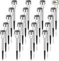 GIGALUMI Solar Pathway Lights, Stainless Steel IP44 Waterproof Auto On/Off Outdoor LED Solar Landscape Lights for Garden, Yard, Patio, Path and Walkway(20 Pack, Cold White)