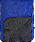 REDCAMP Large Warm Camping Blanket with Sherpa Lining, Cold Weather Outdoor Windproof Blanket for Camping Stadium, Machine Washable 59"x 79" Blue