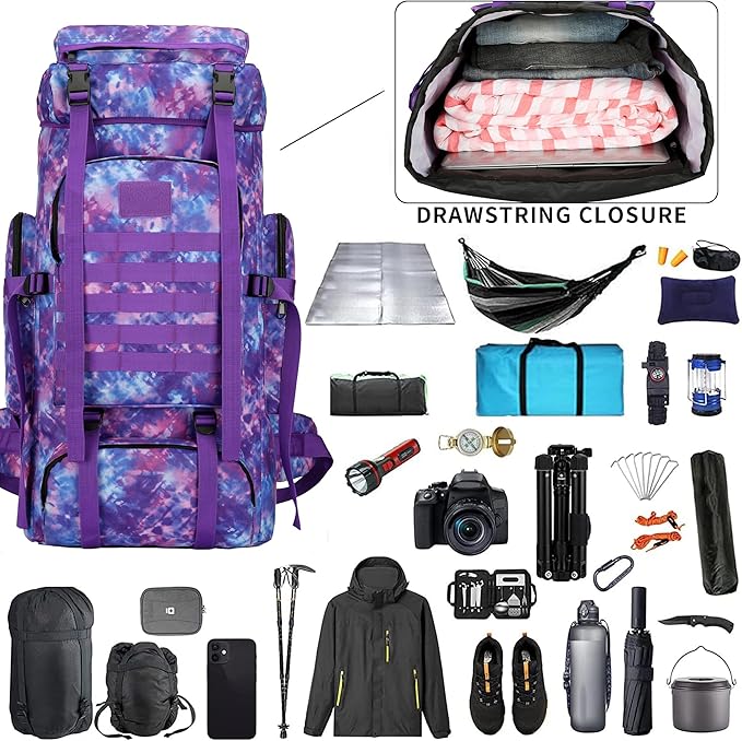 Hiking Backpack for Men 70L/100L Camping Backpack Military Rucksack Molle 3 Days Assault Pack for Climbing | Camping Backpack, 3 Days Assault Pack, for Climbing