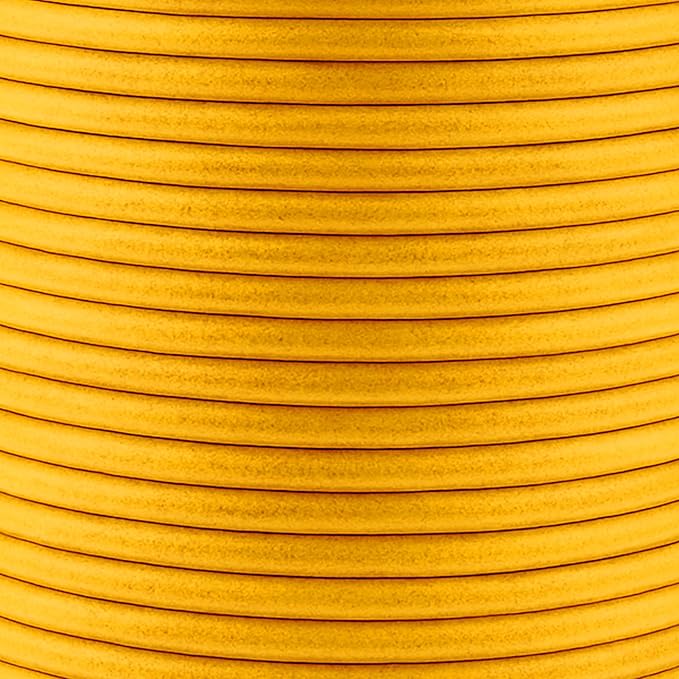 Mandala Crafts Round Genuine Gold Leather Cord for Jewelry Making – 1.5mm Cowhide Leather Rope String Lace for Kumihimo – 20 Yards Cowhide Craft Cording Spool