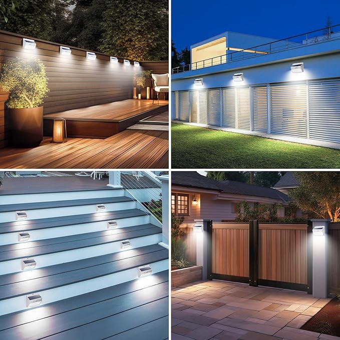 Peasur 1 Pack Solar Motion Lights Outdoor, Solar Security Light with 3 Modes, IP65 Waterproof Flood Lights Outside for Camping Garden Patio Garage Backyard, White