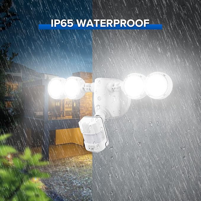 SANSI 30W 4000LM Motion Sensor Outdoor Lights, 5000K 400W Equiv Security Lights, 4 Modes LED Wired Flood Lights Outdoor 320° Wide Angle for House Garage Yard Patio Soffit IP65 Weatherproof