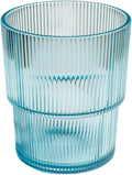 Fine Ribbed Acrylic Drinking Glass - Light Blue - 16 oz - Set of 6