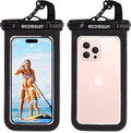 Eco Sun Waterproof Phone Pouch & Floating Wrist Strap Bundle (2-Pack Each) – Waterproof Phone Case + Float Strap – Travel & Beach Essentials Designed in Hawaii – Fits iPhone 17 Pro Max, GoPro, Cameras