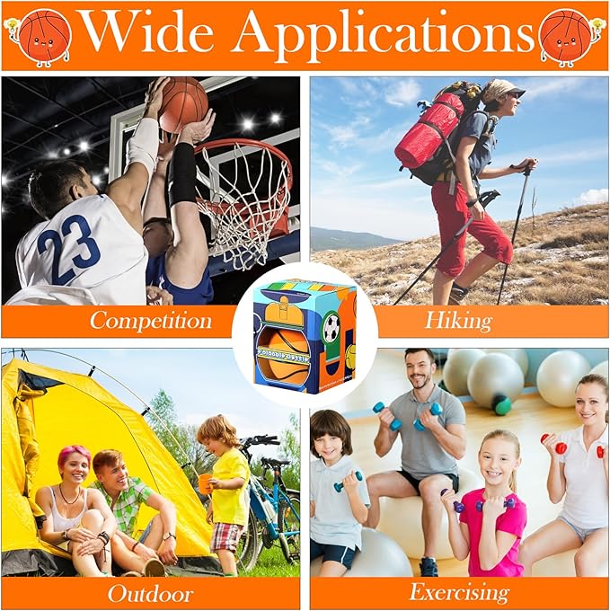 Layhit 8 Pcs Basketball Water Bottles 18oz Collapsible Basketball Water Cups for Kids Silicone Sport Party Favors for Players Lovers School Team Gifts Travel Sport Theme Party Accessories